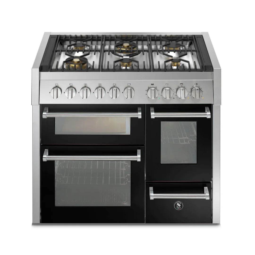 STEEL Cucine Genesi 100 cm - Triple Ovens - Carvers Interiors - Cookers and Bathroom Showroom Wolverhampton