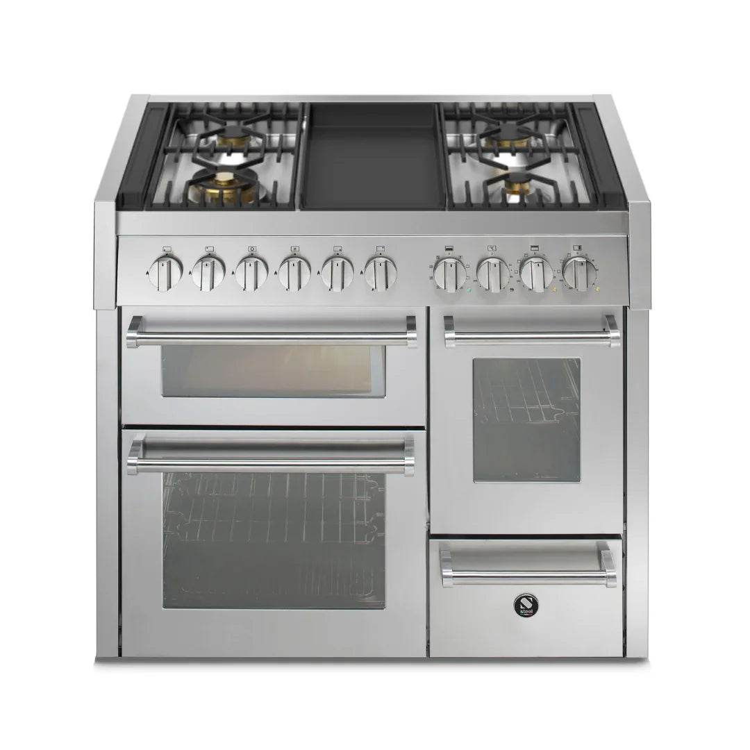 STEEL Cucine Genesi 100 cm - Triple Ovens - Carvers Interiors - Cookers and Bathroom Showroom Wolverhampton