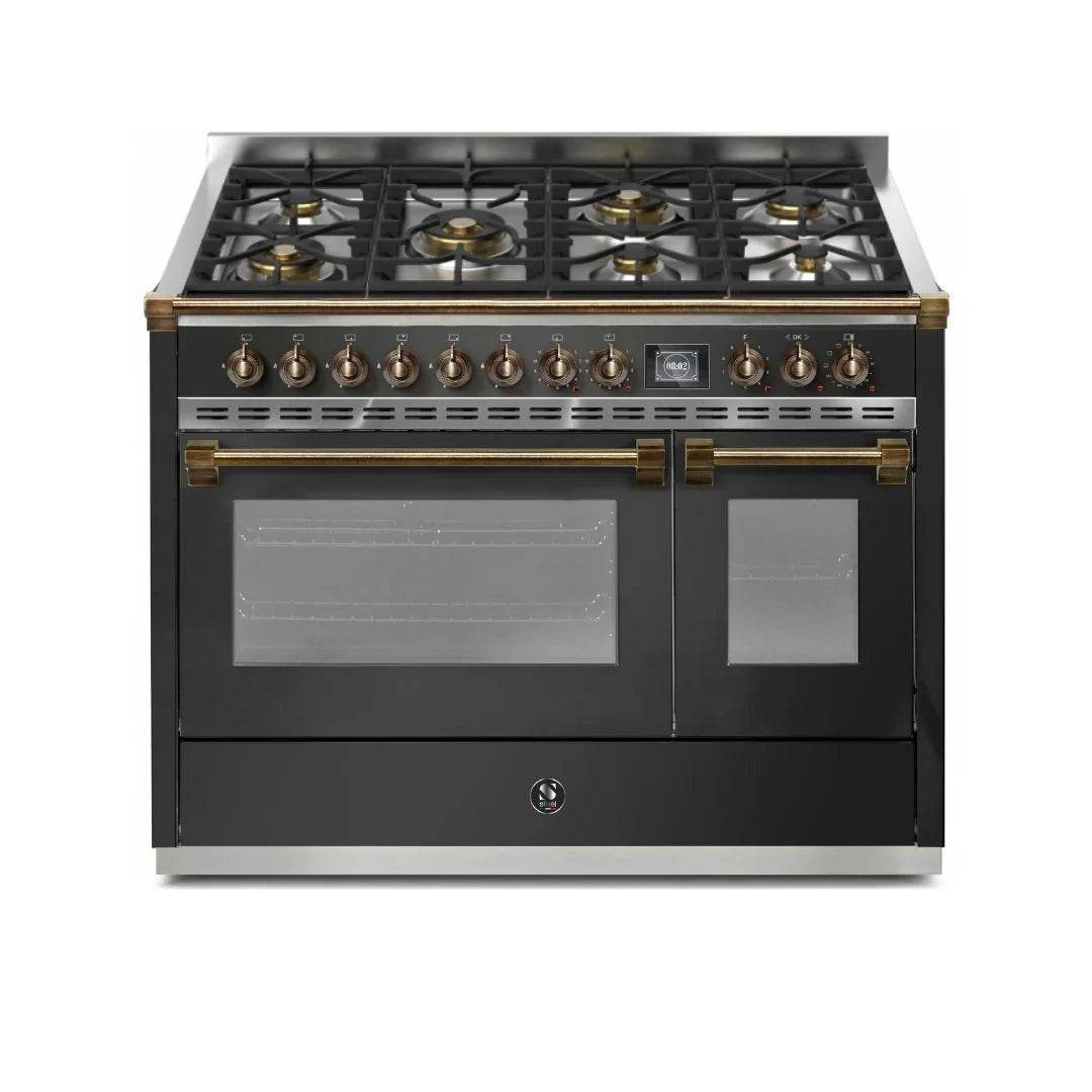 STEEL Cucine Ascot 120 cm - 7 Burners - Gas Fuel - Carvers Interiors - Cookers and Bathroom Showroom Wolverhampton